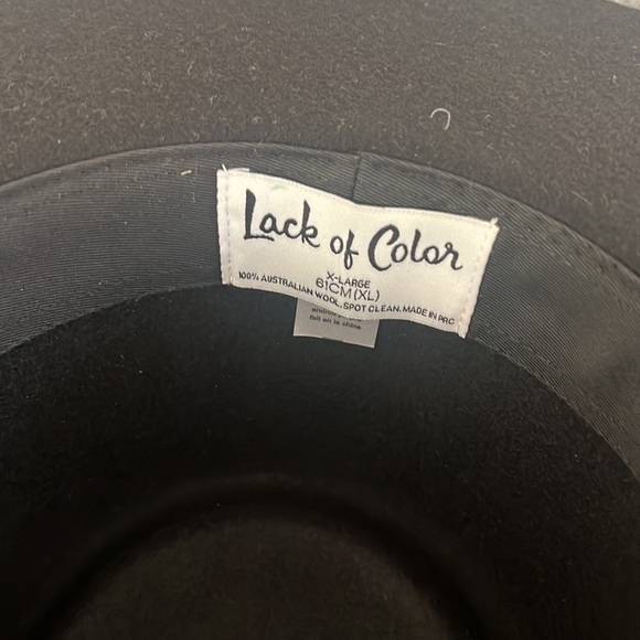 Lack of color XL wide brim hat black velvet worn once - Picture 2 of 5